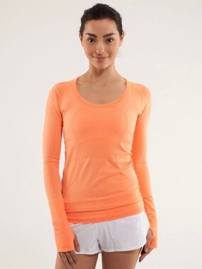 Lululemon Run: Swiftly Tech Long Sleeve Scoop | Pizzaz | Size 6